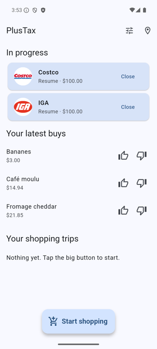Paniers et achats / Trips and buys